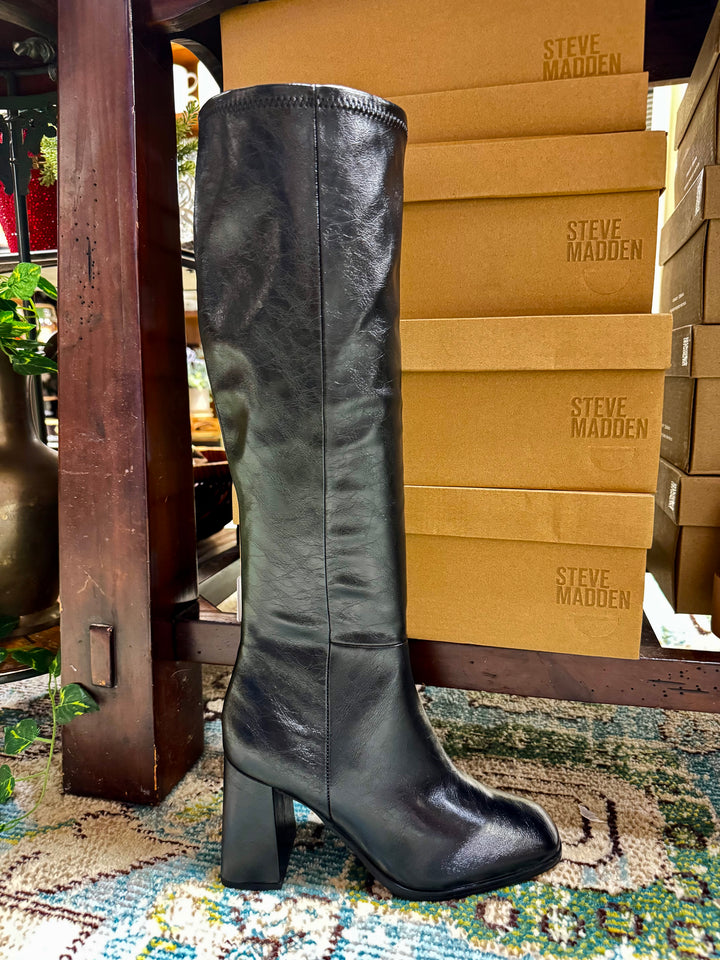 Livah Black Stretch Boot by Steve Madden
