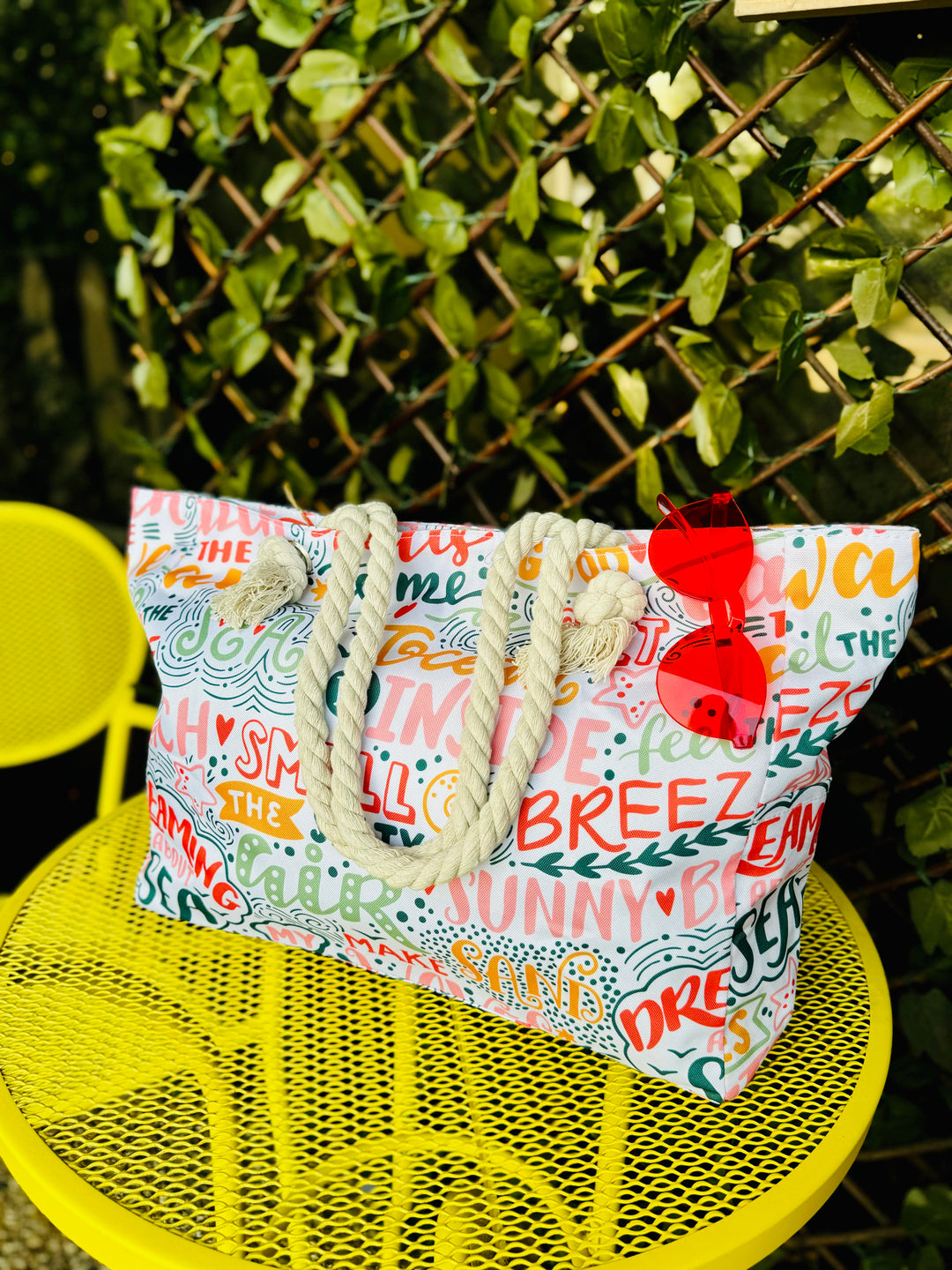 Beach Tote with Rope Straps