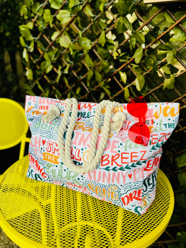 Beach Tote with Rope Straps
