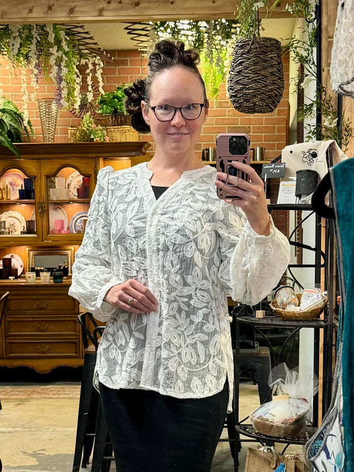 French Jacquard Blouse