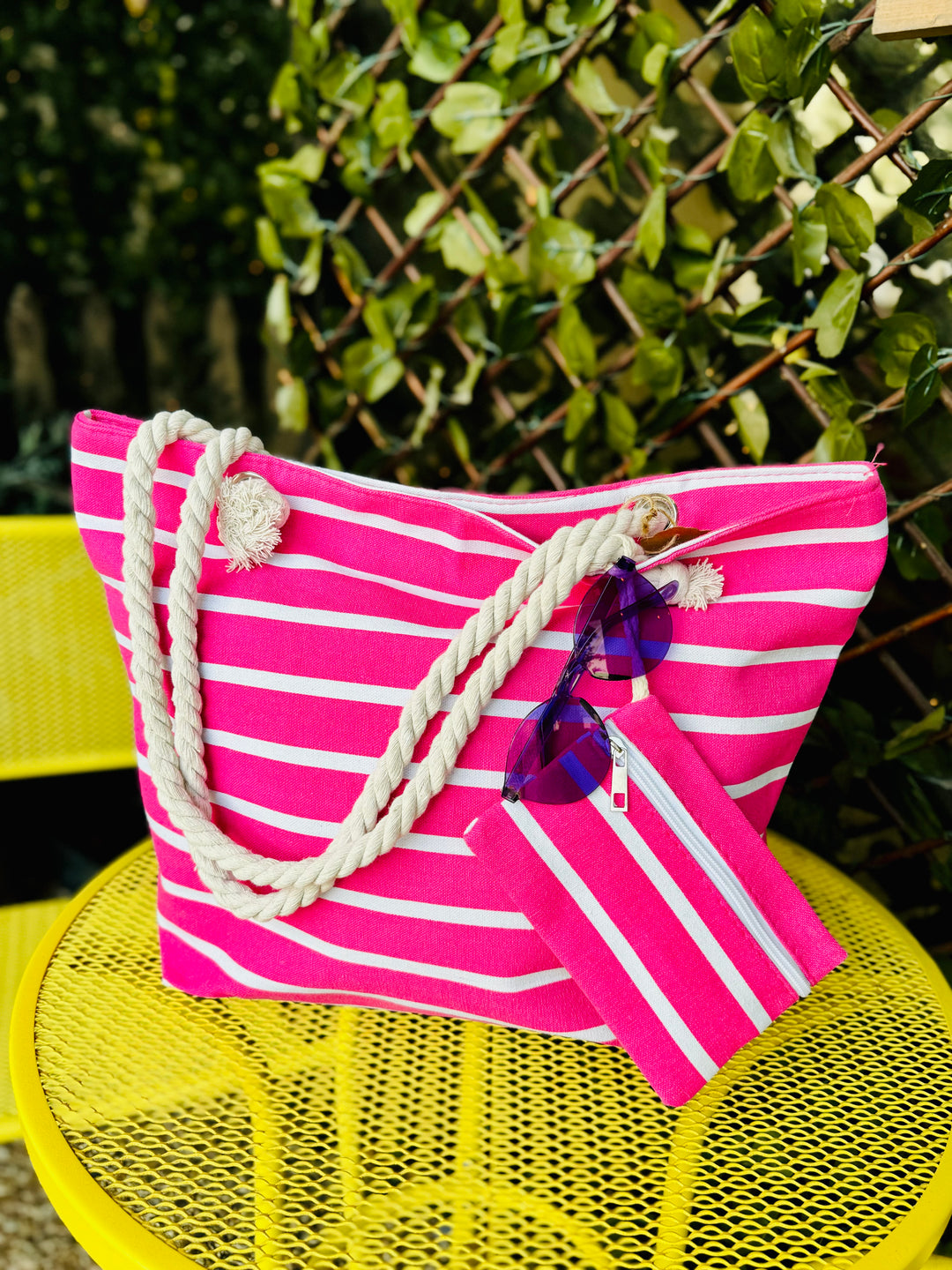 Beach Tote with Rope Straps