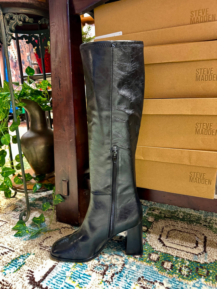 Livah Black Stretch Boot by Steve Madden