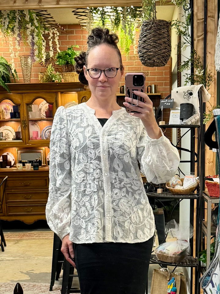 French Jacquard Blouse