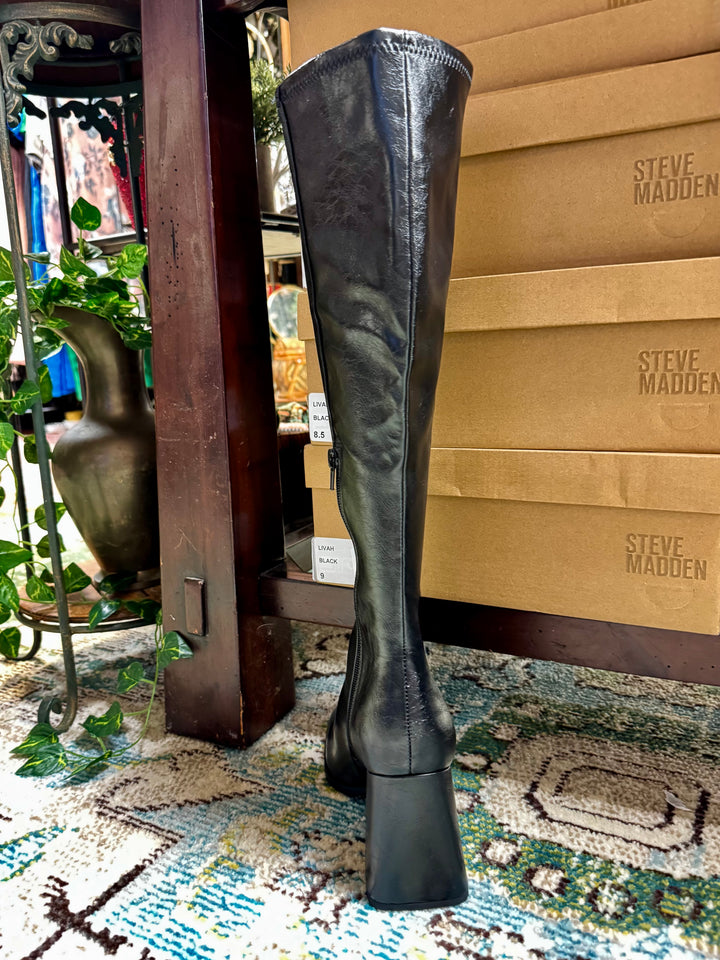 Livah Black Stretch Boot by Steve Madden