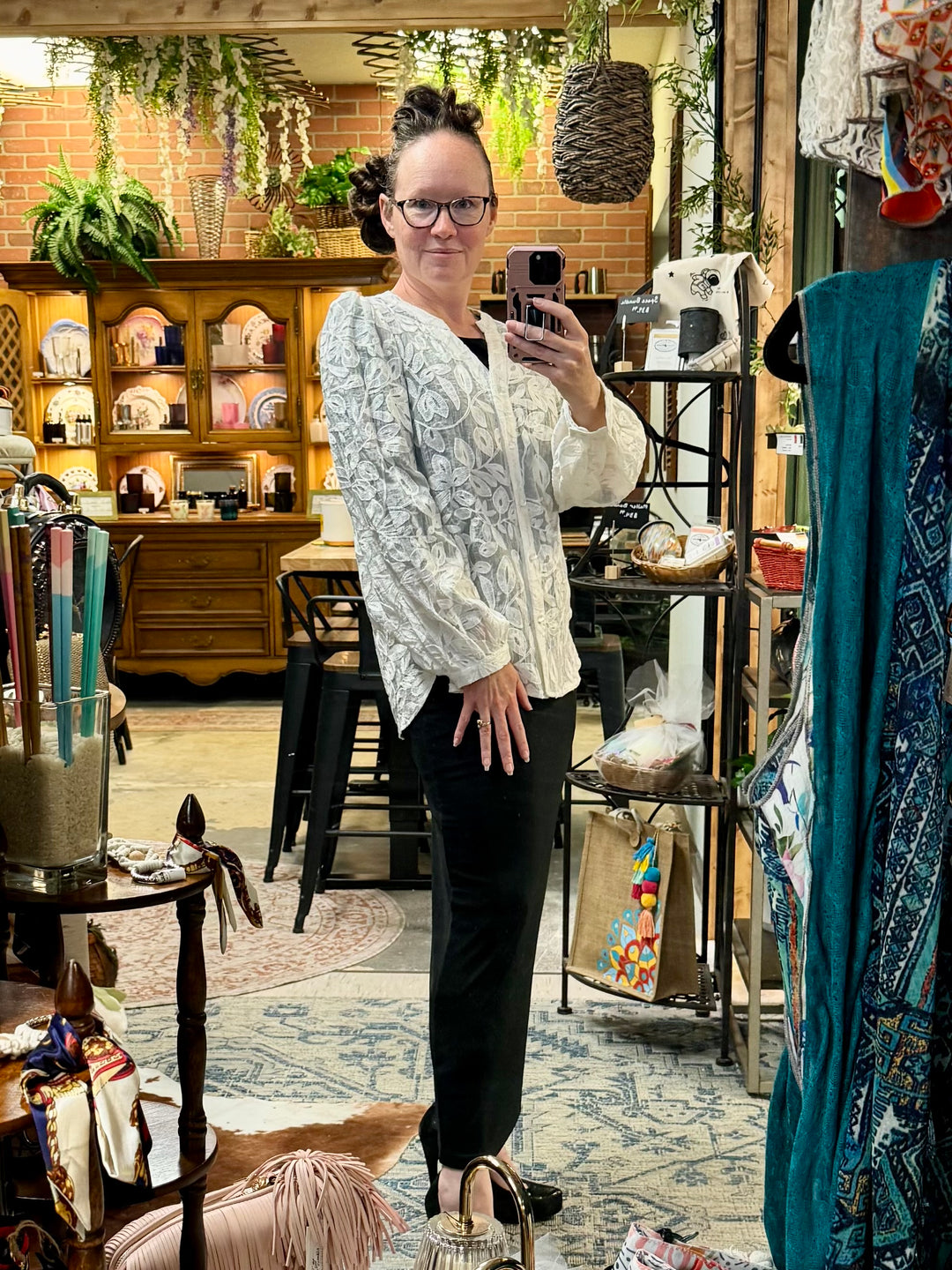 French Jacquard Blouse