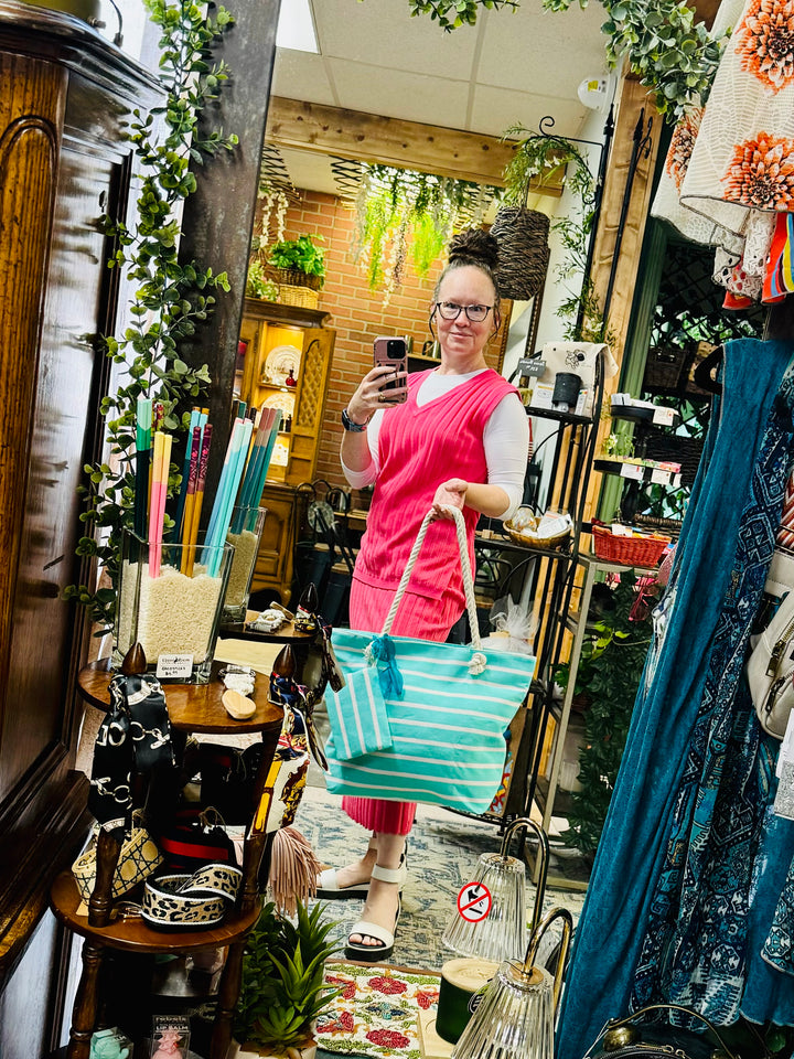 Beach Tote with Rope Straps