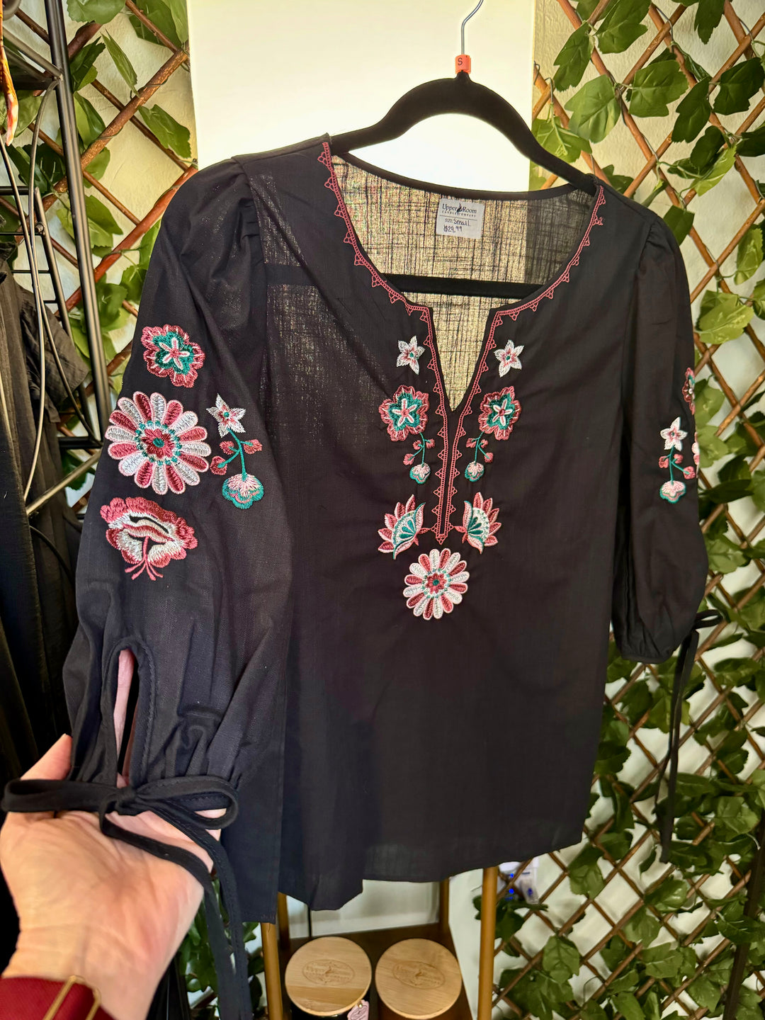 Floral Embroidered Boho Top