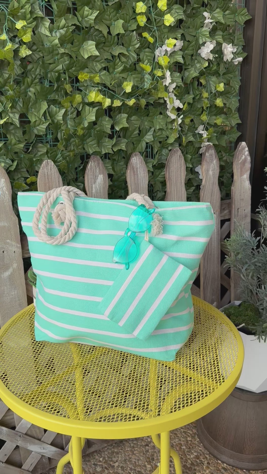 Beach Tote with Rope Straps