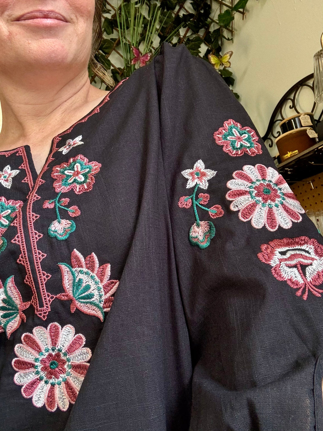 Floral Embroidered Boho Top