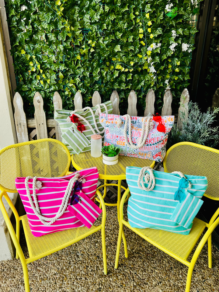 Beach Tote with Rope Straps
