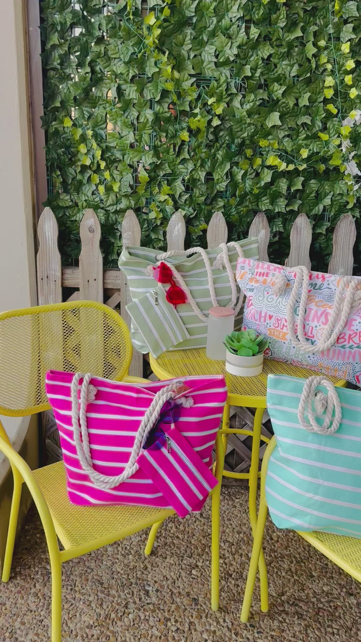 Beach Tote with Rope Straps